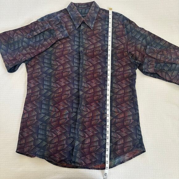 Vintage Barnes Mens Button Down Geometric Shirt Woven In Japan Size M - Picture 6 of 9